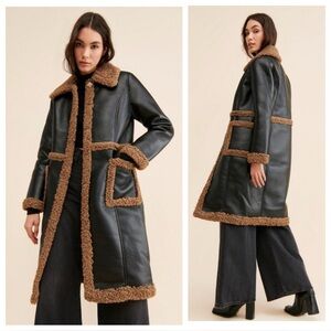 Badgley Mischka Faux Shearling Coat Anthropologie